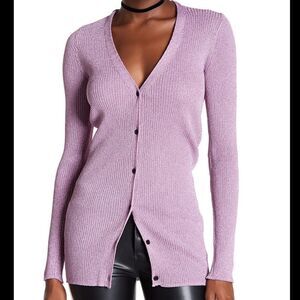 Opening Ceremony Purple Disco Rib Cardigan NWT Size M/L